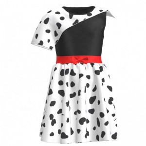 Horký prodejnarozeninová párty 2022 Movie Cosplay Children Dresses Girl Party Black White Cruella Deville Dalmatians šaty pro Halloween
