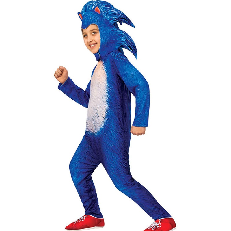 Halloween party hra cosplay děti blue sonic kombinéza Cartoon Sonic The Hedgehog Costume