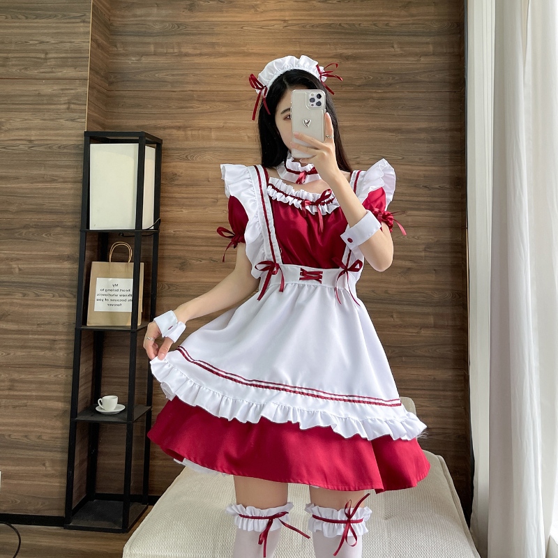 Francouzská zástěra o zástěře Lolita Fancy Dress Cosplay Cosplay Maid šaty Halloween Maid Outfit (S-5XL)