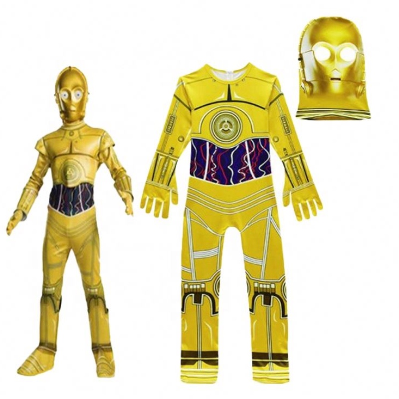 Velkoobchodní film&film oblečení pro Halloweennarozeninovou párty Star Cosplay Wars Jumpsuit C-3PO Robot kostým s maskou pro děti