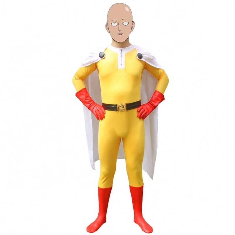 Populárnínejžhavější Halloween Party Kids&adults TV Superhero Jumpsuit s Cloak Cosplay Anime One Punch Man Saitama Cartoon Costume