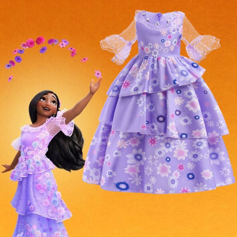 Baige Carnival Mirabel Isabela Purple Girl Šaty Encanto Kids Cosplay Cosplay