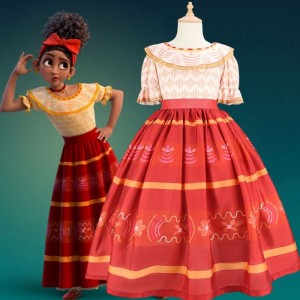Baige Dívčí Oblečení Encanto Mirabel Cosplay Kostýmy Fancy Princezna Šaty Děti Narozeniny Karneval Party Oblečení+Taška