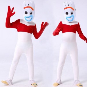 Továrnana kostým cosplay bílý kombinézana Halloween Party Forky Performance Wear Toy Story Costume pro děti s maskou