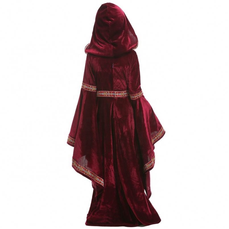 Evropské středověké Halloweenské víno Red Vampire Children's Clothing Girls Party Vampire Witch Costys