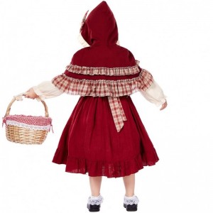 Hot Children\'s Stage Show Lolita Soft Girl Style Lace Dress with Cloak Little Red Riding Hood Costys