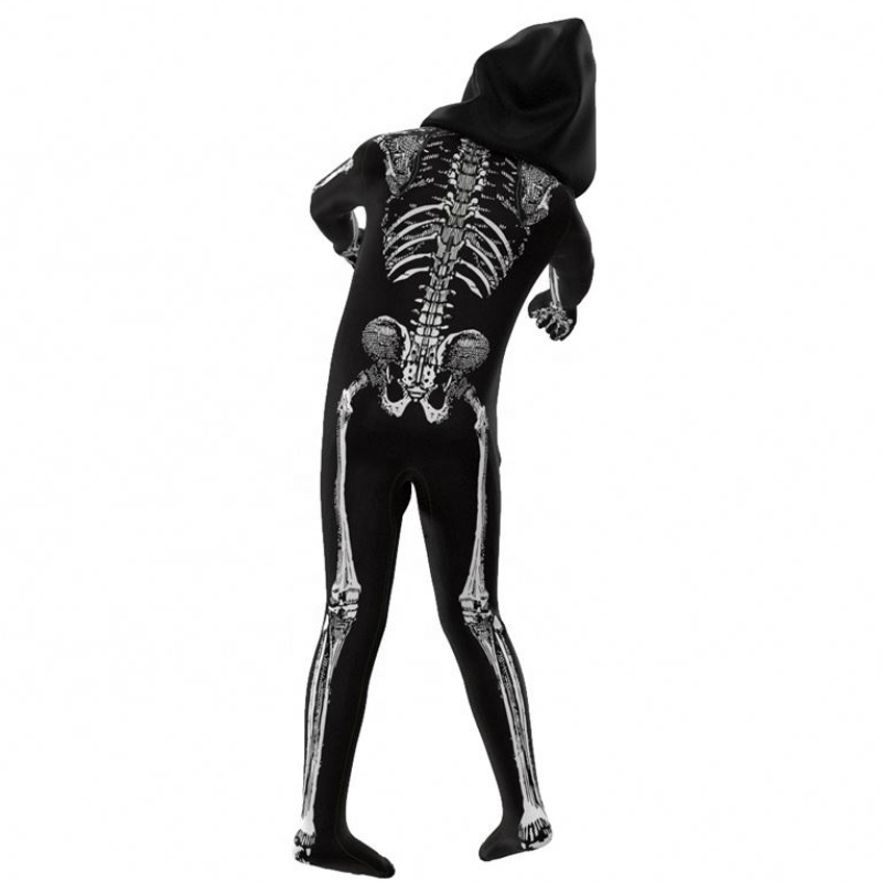 Velkoobchodní živý strašidelný Halloween cosplay rekvizity lidské lebky kostru kapuce kombinéza kostýmy pro děti