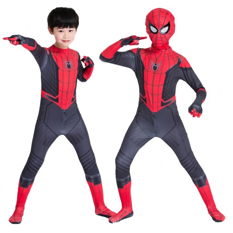 2022 Amazon Hot Sale Velkoobchod klasický styl Nejlepší cena Kreslená červené černé oblečení Figura de Acion Anime Kids Spiderman Costume