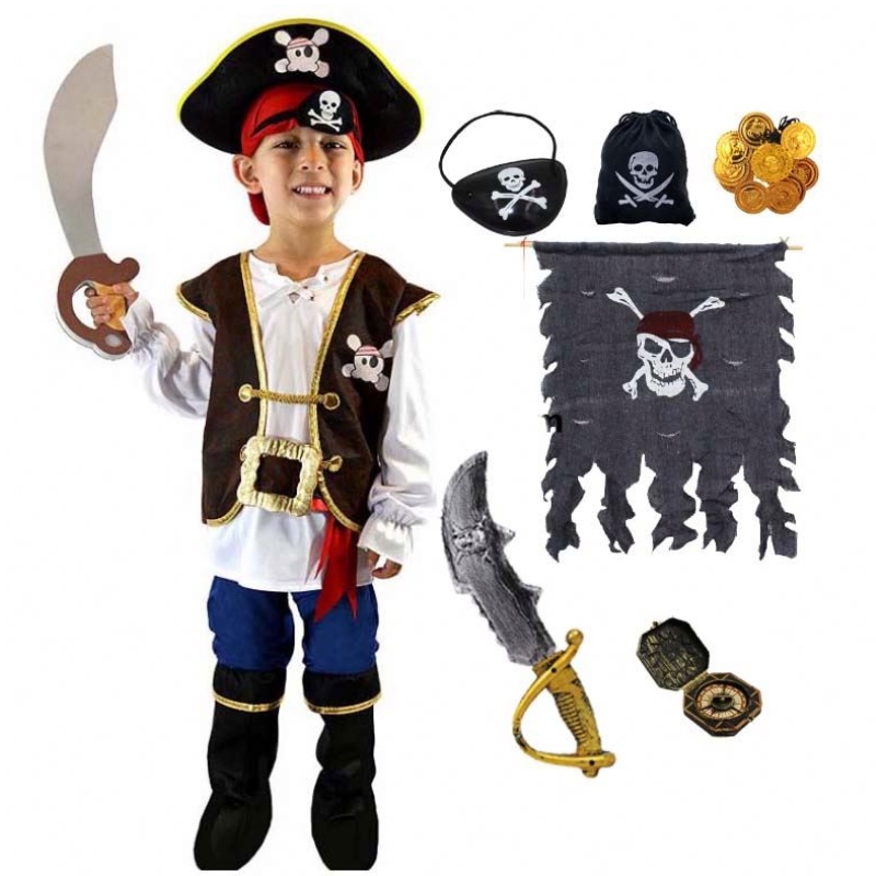 Deluxe Halloween cosplay set dětské chlapce pirátský kostým pro děti s Hat DGHC-080