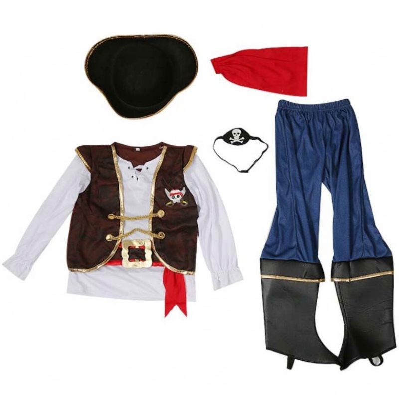 Deluxe Halloween cosplay set dětské chlapce pirátský kostým pro děti s Hat DGHC-080