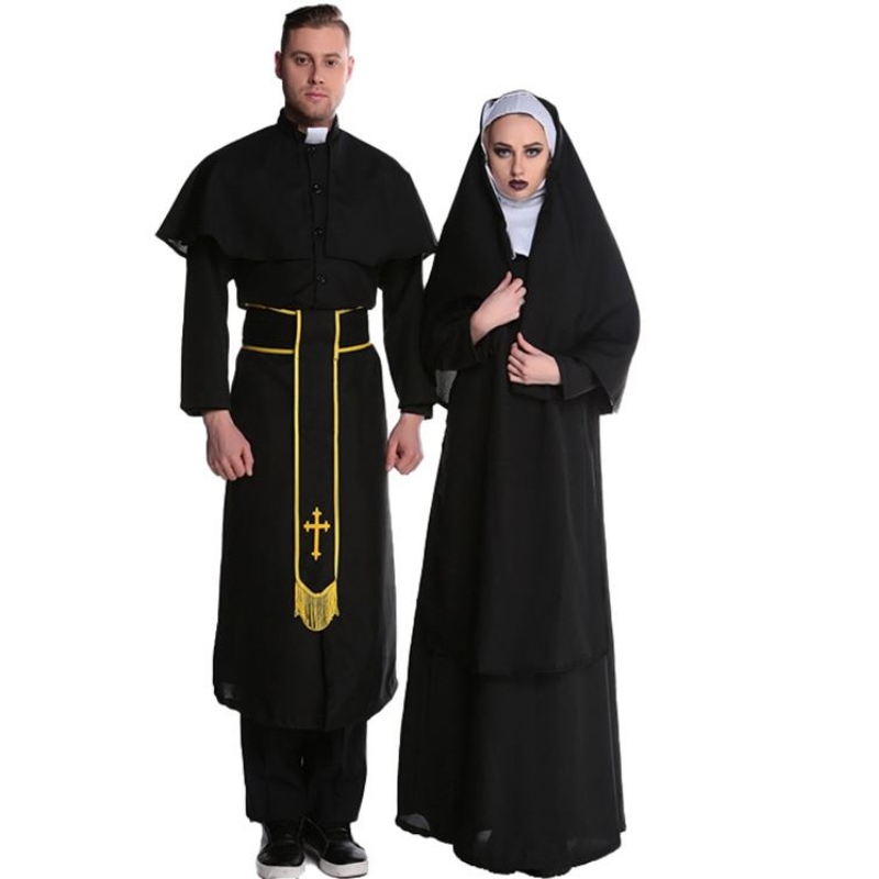 Halloweenský kostým dospělý Ježíš Kristus mužská misionářská administrativní šaty Maria Priest Nun Robes Cosplay Cosplay