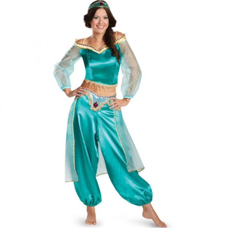 Herní uniformy Evropa a Spojené státy Halloweenské kostýmy Cosplay Sexy Aladdin Magic Lamp Jasmine Princess šaty