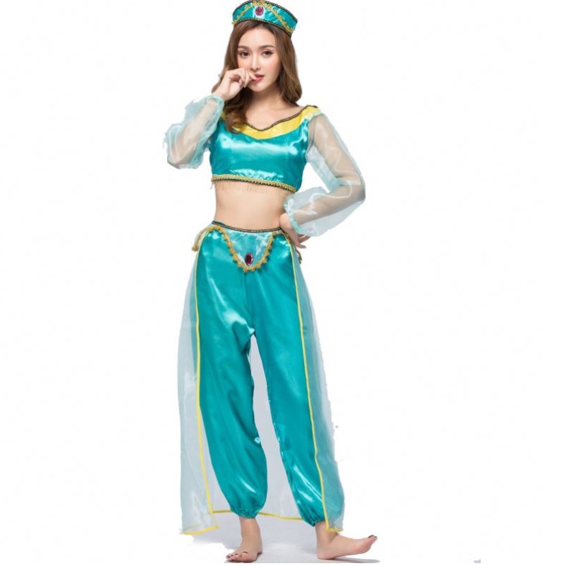 Herní uniformy Evropa a Spojené státy Halloweenské kostýmy Cosplay Sexy Aladdin Magic Lamp Jasmine Princess šaty