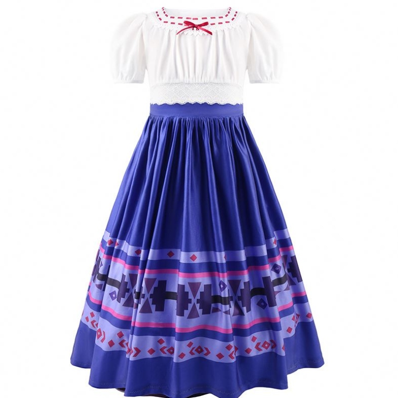 Baige Children Fancy Girls Luisa Movie Costýty Princezna šaty halloween cosplay karneval kostým děti encanto šaty
