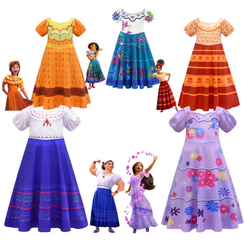 Magic Full House Encanto Clothing Outfit Kids Up Costume Festival Short Rueve Princess Dress Encanto Mirabel cosplay