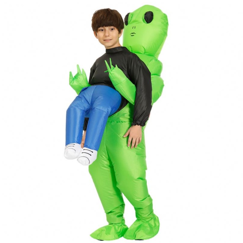 Halloween vánoční cosplaynafukovací lesklý lesklý kostým Green Ghost Alien Costume