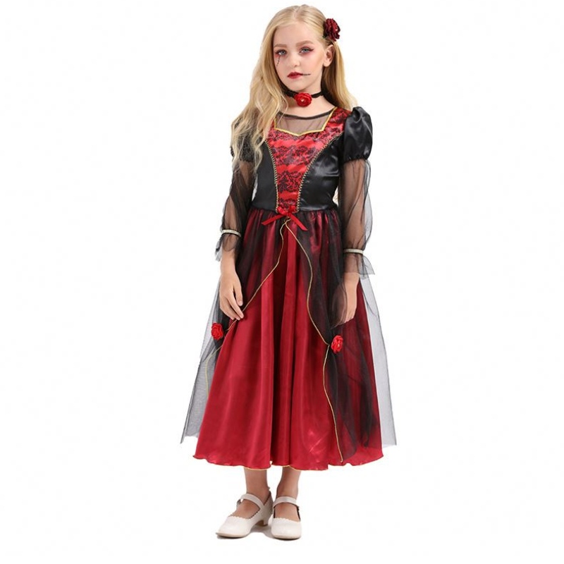 2022 Kvalitní kostým Halloween Kids Vampire Girl Cosplay Cosplay pro 10-12Y HCVM-001