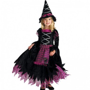 Novénápadyna produkty 2022 Halloween Deluxe Party Fairytale Witch Costém pro dívky s čarodějnicí klobouk HCVM-007