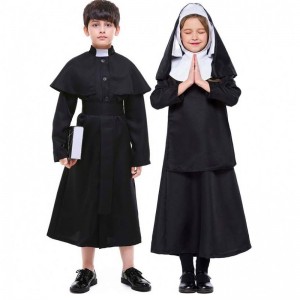 Halloween maškarní cosplay Jesus Costume Maria Black Nun Robes Halloween Priest Costume HCBC-009