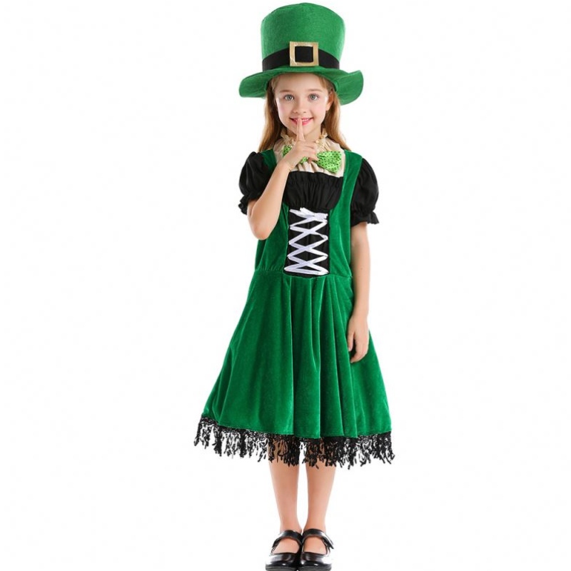 Vysoce kvalitní elf děti cosplay ozdobná party šaty karneval leprechaun St. Patrick \\ den Halloween cosplay kostým