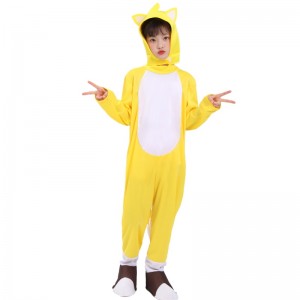 2022 Supersonic Kid Super Black Sonic Yellow Shadow Charter kostým pro Halloween