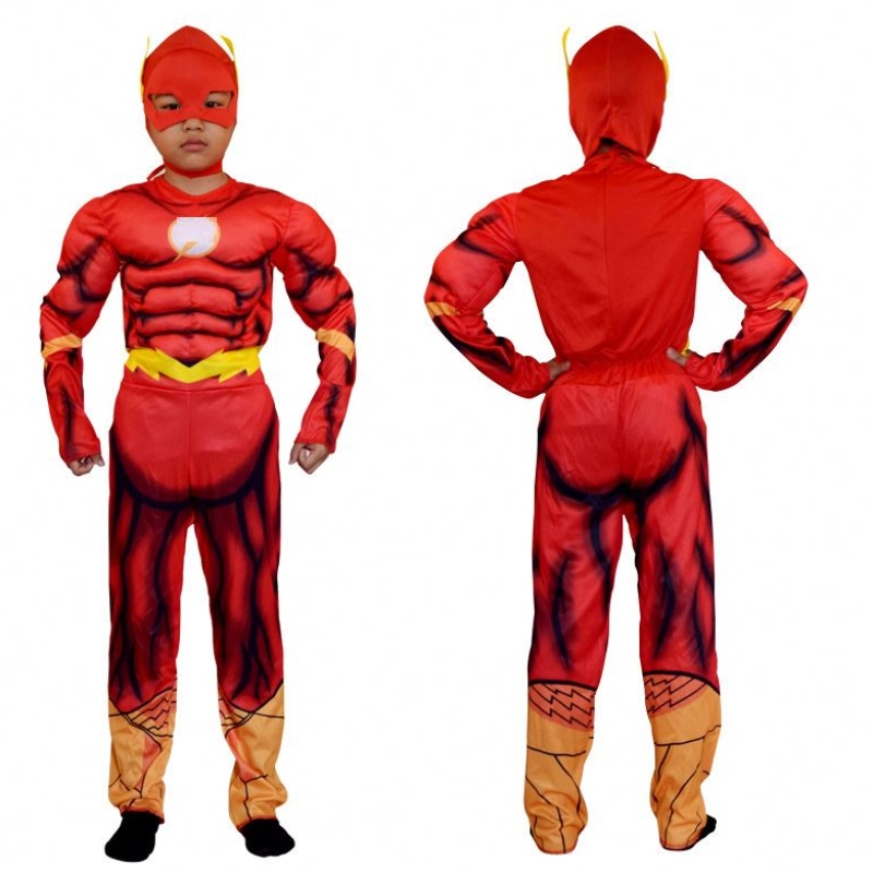 Boy \\'s Deluxe Flash Costume Fancy Dress Kids Comics Movie Carnival Party Halloween Flashman Cosplay Cosplays