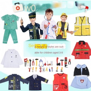 Dětský doktor Uniform Cosplay Child/firefighter/pilot inženýr/cook/nurse cosplay kostým
