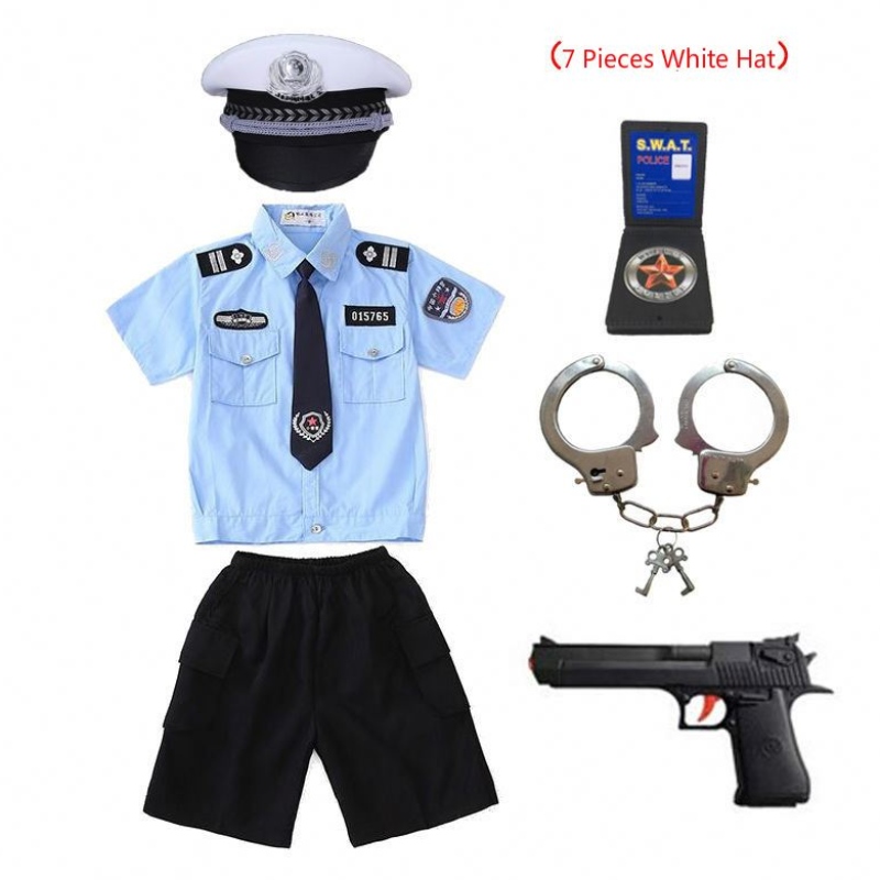 Nové děti dítě policajt Uniform Halloween kostým chlapci dívky muž cosplay oblek s poutami
