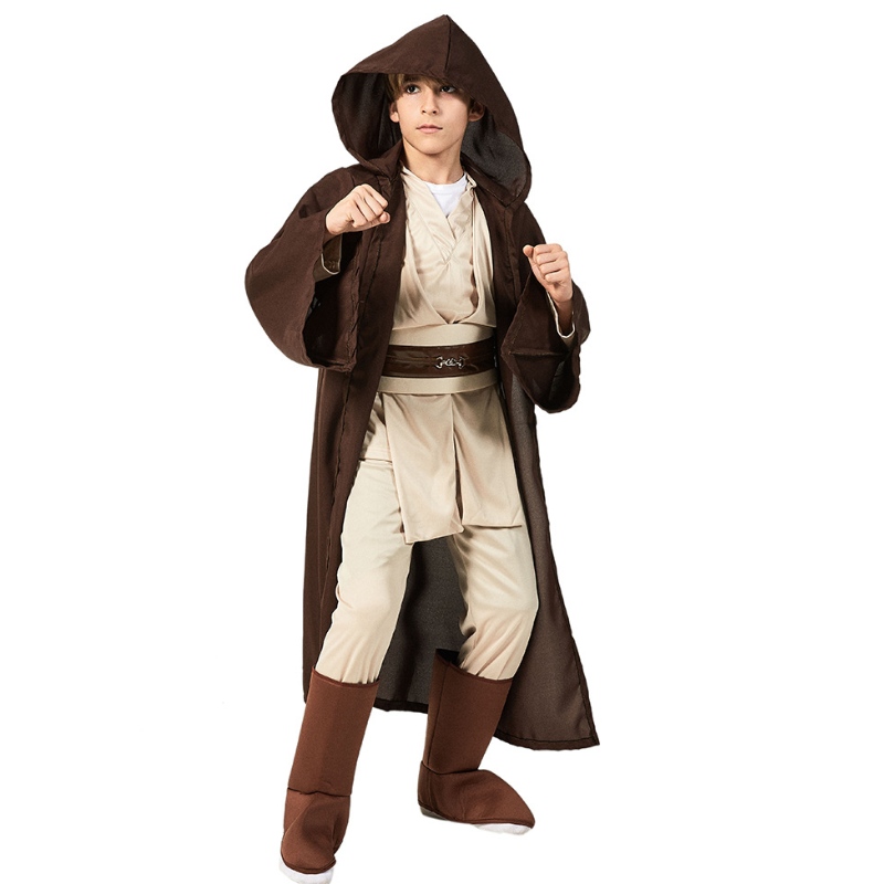 Klasické dítě s kapucí Jedi Robe Halloween cosplay kostým pro děti