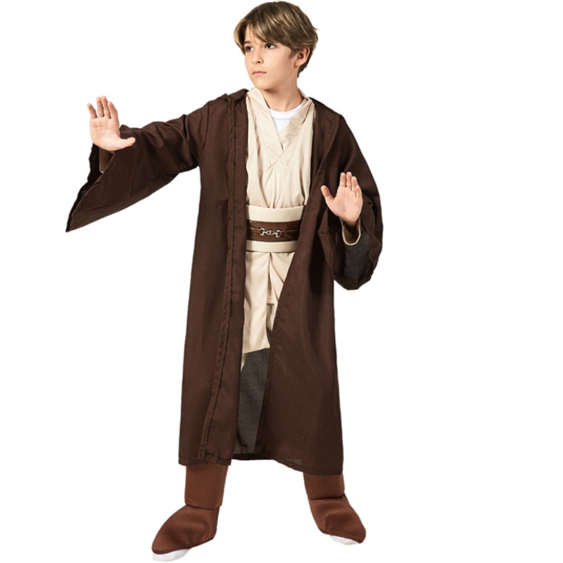 Klasické dítě s kapucí Jedi Robe Halloween cosplay kostým pro děti