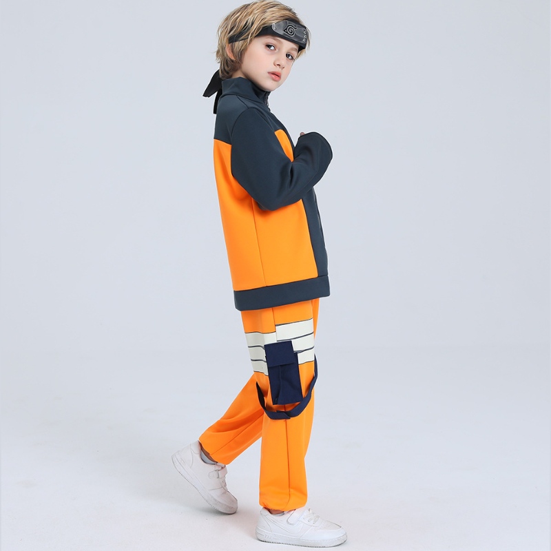 Připraveno k lodi Stock Fast Dispatch Kid Boys Halloween Anime Uzumaki Cosplay Cosplay Costume Zippera Up Jackets Full Outfit Set