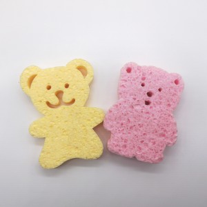 Čisticí houba ve tvaru malého medvěda Magická koupací houba Celulózová houba biologicky rozložitelná