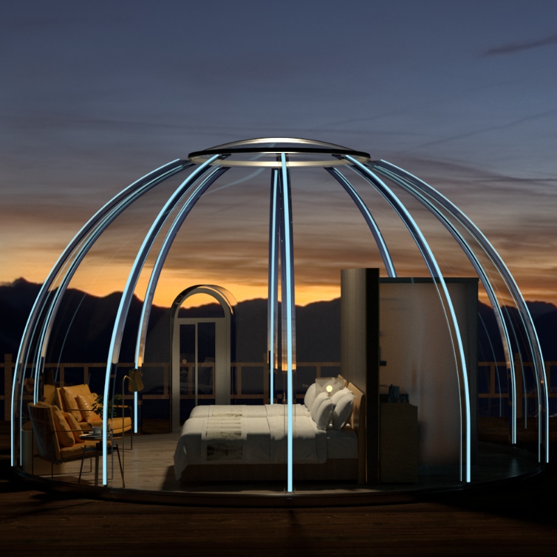 6 Meters Luxusní transparentní kopule stan geodetický venkovní kempovací kopule stan pro resort hotel, kempování, venkovní aktivity