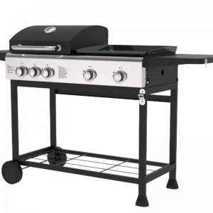 Černý Heavy Duty Gril Venkovní zahrada Patio Premium BBQ Kuřácká trouba Piknik Kempování Patio Zahrada Vaření Dřevěné uhlí BBQ Grily