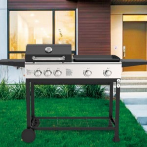 Černý Heavy Duty Gril Venkovní zahrada Patio Premium BBQ Kuřácká trouba Piknik Kempování Patio Zahrada Vaření Dřevěné uhlí BBQ Grily