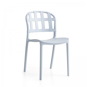 Moderní plastová barevná židle Bezramenná pevná opěrka Venkovní jednoduchá lounge plastová jídelní židle