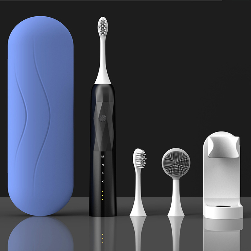 3D profesionální bělení zvukový elektrický kartáček, dobíjecí elektrické zubní kartáčky pro dospělé a děti, vestavěný inteligentní časovač, čištění vodotěsných zubních kartáčků, bílý růžový bul