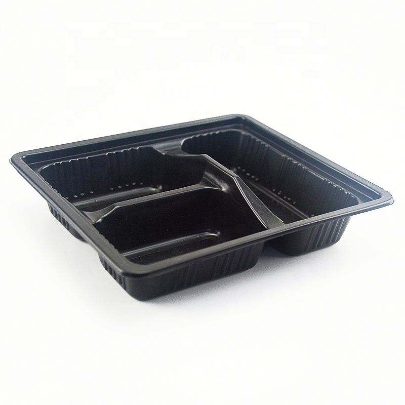 Velkoobchodní jednorázové plastové 3 kompartment obědové krabicena obaly kontejneru jídla