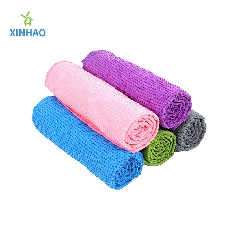 Různé barvy mikrovlákno potní potem plné barvy jógové ručníky Velkoobchod, PVC silikonový bod protiskluzová kůže, vhodná pro fitness, jóga, pilates, jóga s vysokou teplotou