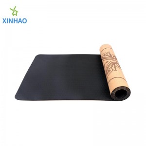 Nejprodávanější Cork Tpe Yoga Mat velkoobchodní, 4 mm/5mm/6mm/8mm tpe Cork Neplouznou jógovou rohož, podporujte vlastní logonebo tisk