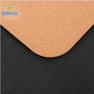 Nejprodávanější Cork Tpe Yoga Mat velkoobchodní, 4 mm/5mm/6mm/8mm tpe Cork Neplouznou jógovou rohož, podporujte vlastní logonebo tisk