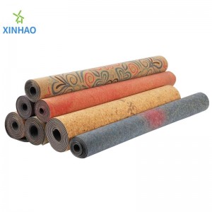 Amazonnejprodávanější Cork Pu Rubber Yoga Mat Velkoobchod, 4 mm/5mm pu gumové korek Neplouznutí jógové podložky, podpora vlastního loganebo tisku