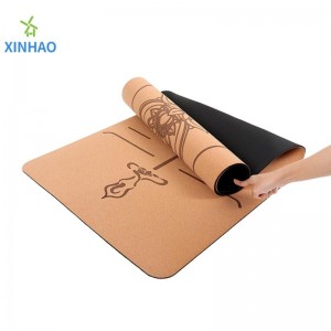 Amazonnejprodávanější Cork Pu Rubber Yoga Mat Velkoobchod, 4 mm/5mm pu gumové korek Neplouznutí jógové podložky, podpora vlastního loganebo tisku