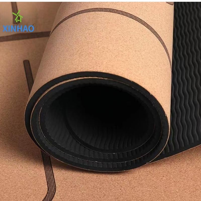 Amazonnejprodávanější Cork Pu Rubber Yoga Mat Velkoobchod, 4 mm/5mm pu gumové korek Neplouznutí jógové podložky, podpora vlastního loganebo tisku