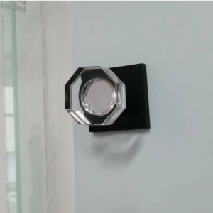 S2603 Clear Glass Crystal Door Knobs Interiér, Octagon Thave Privacy Door Knobs pro ložnici/bathroom, matná černá