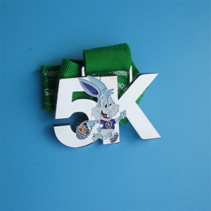 Kovové sportovní medaile zakázkové medaile závod pro děti roztomilý design králíka dítě medaile