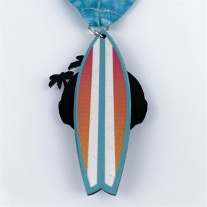 Gag Factory Medaile Vlastní dřevěná medaile Holder dřevěná medaile maratonu s logem Laser Engrave