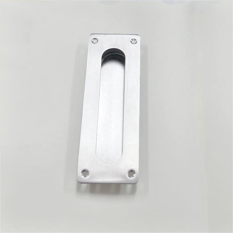 7,09 palcové zapuštěné zapuštěné flush tahy pro dveře skříně kapesních dveří, posouvá se po rukojeti stodoly, kartáčovanénerezové obdélníkové dveře tahají hardware