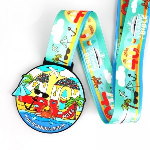 Přizpůsobené logo s páskou prázdnou zlatou stříbrnou medaile zakázkový kovový sport Brazílie Green Round Marathon Medaile