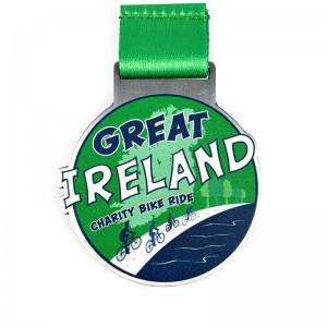 Vlastní trofeje a medaile Sports Gold Vojenská sportovní cyklistická medaile Ribbon Metal Football 3D Medaile Interlocking Medaile